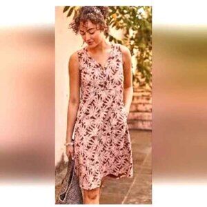 J Jill L Brown Knit Pocket Print Dress